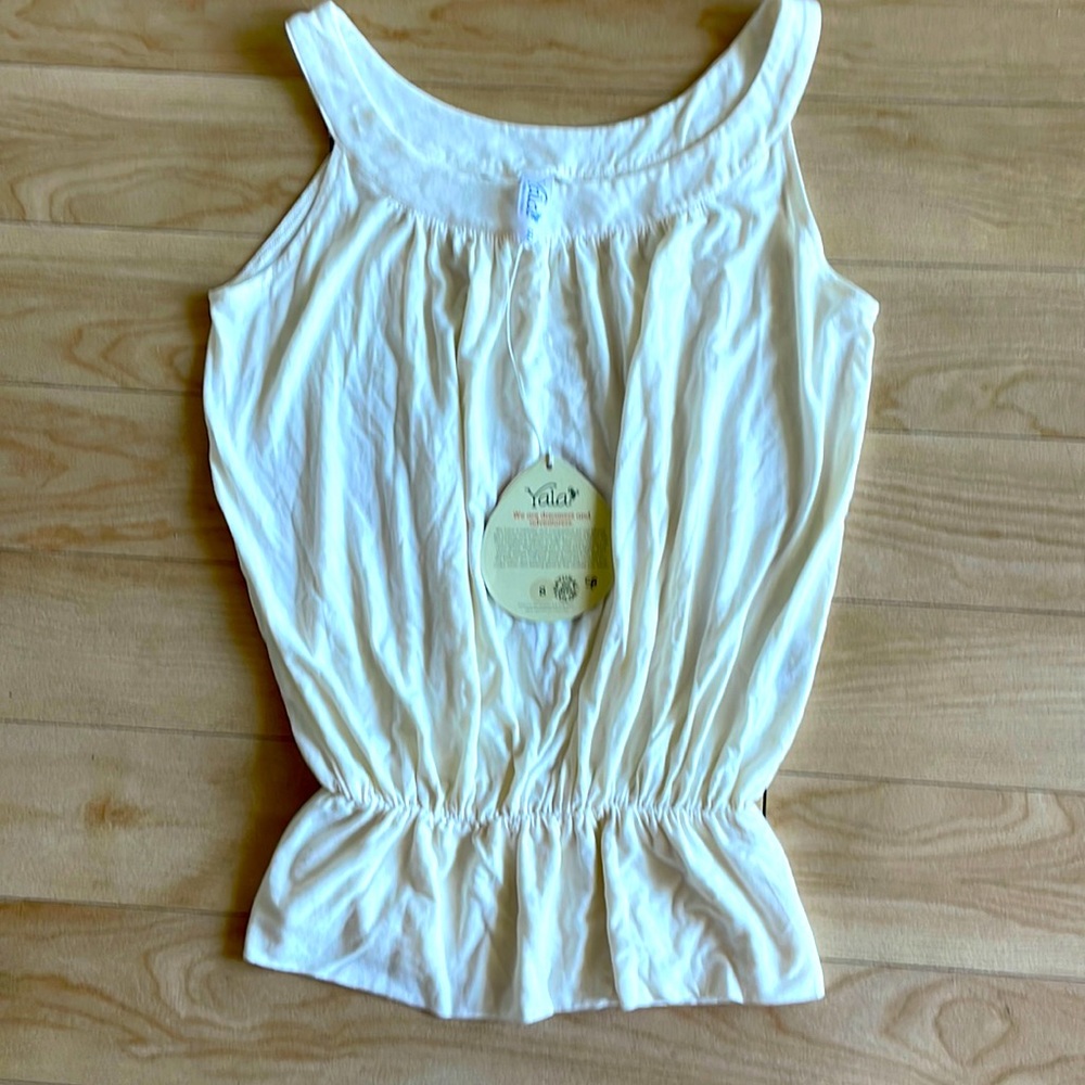 Yala sleeveless ivory top NWT SIZE small